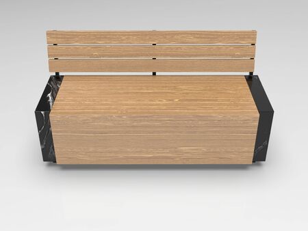3d image of The bench is rectangular with recessesの写真素材