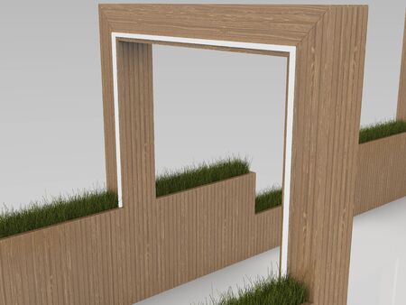 3d image of Large entrance group with lighting and flowerpots 00016.jpgの写真素材