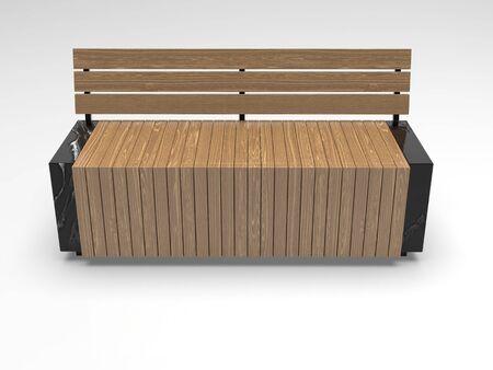3d image of The bench is rectangular with recessesの写真素材