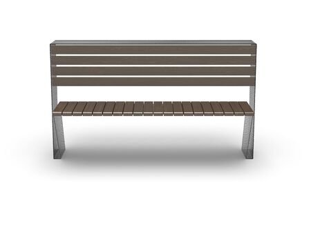 3d image of park Curved bench 00001.jpgの写真素材