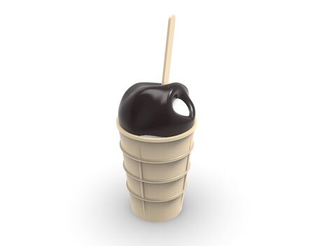 3d image of Pedestal ice cream in a Cup 003の写真素材