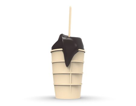 3d image of Pedestal ice cream in a Cup 001の写真素材