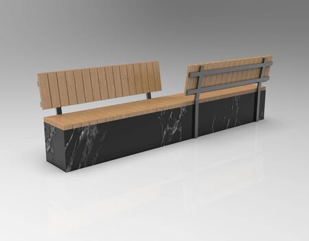 3d image of Park sofa stone with a back 00001.jpgの写真素材