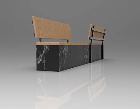 3d image of Park sofa stone with a back 00002.jpgの写真素材