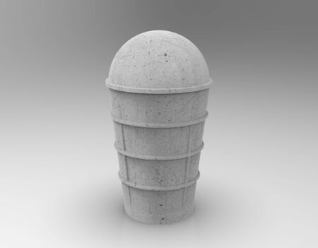3d image of Pedestal ice cream in a Cup 010の写真素材