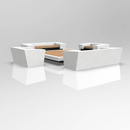 3d image of Bench krion from porcelanosaの写真素材