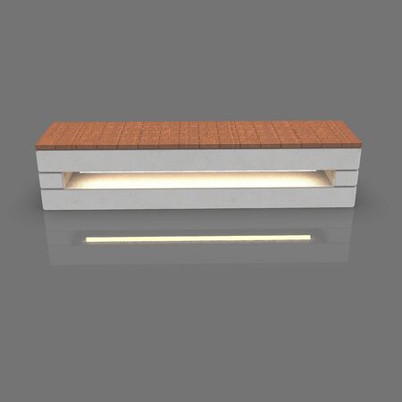 3d image of bench is a Puzzle with backlightの写真素材