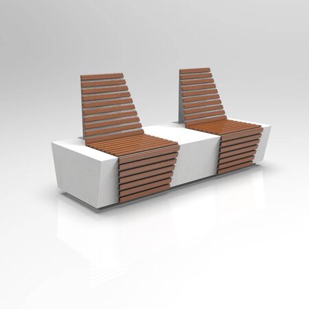 3d image of Double bench with chairs 001の写真素材