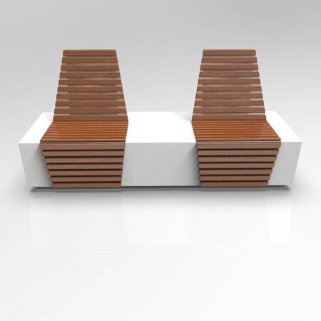 3d image of Double bench with chairsの写真素材