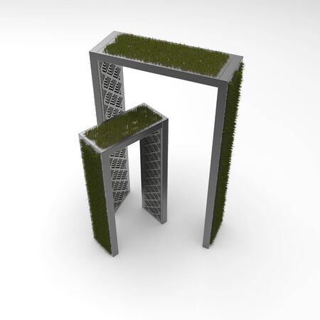 3d image of Composition of the entrance zone of 2 archesの写真素材