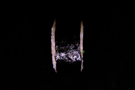Rol yin-yang isolated on a black background. Top views
