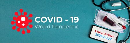Pandemic Covid-19 Coronavirus quarantine concept. Mockup notebook for Covid19. Social distancing employee work at home to prevent virus infection in Covid-19 Outbreak.の写真素材