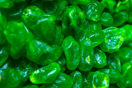 Dried green kumquat background. Top views, close-upの写真素材