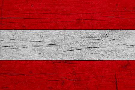 Flag of Austria. Wooden texture of the flag of Austria.の写真素材