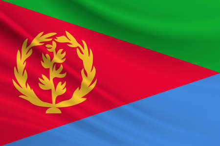 Flag of Eritrea Fabric texture of the flag of Eritrea.の写真素材