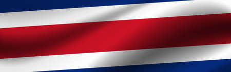 Banner with the flag of Costa Rica Fabric texture of the flag of Costa Rica.の写真素材