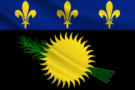 Flag of Guadeloupe. Fabric texture of the flag of Guadeloupe.の写真素材