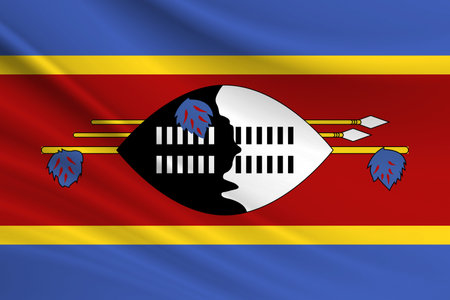 Flag of Esvatini Fabric texture of the flag of Esvatini.の写真素材