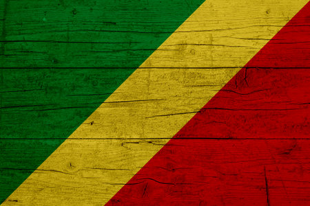 Flag of Republic of the Congo Wooden texture of the flag of Republic of the Congo.の写真素材