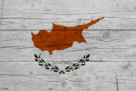 Flag of Cyprus Wooden texture of the flag of Cyprus.の写真素材
