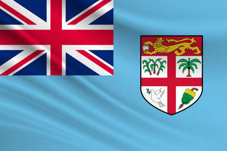 Flag of Fiji. Fabric texture of the flag of Fiji.の写真素材