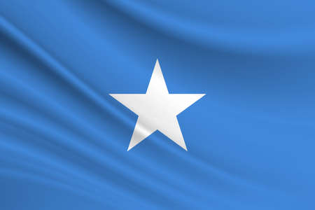 Flag of Somalia. Fabric texture of the flag of Somalia.の写真素材