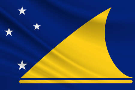 Flag of Tokelau. Fabric texture of the flag of Tokelau.の写真素材
