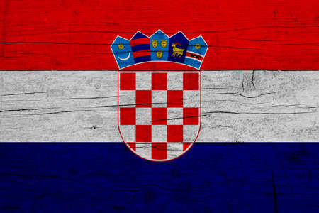 Flag of Croatia. Wooden texture of the flag of Croatia.の写真素材