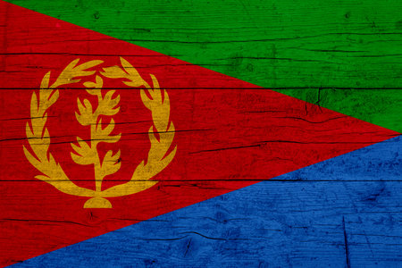 Flag of Eritrea Wooden texture of the flag of Eritrea.の写真素材