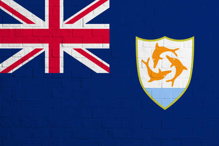 Flag of Anguilla. Brick wall texture of the flag of Anguilla.の写真素材