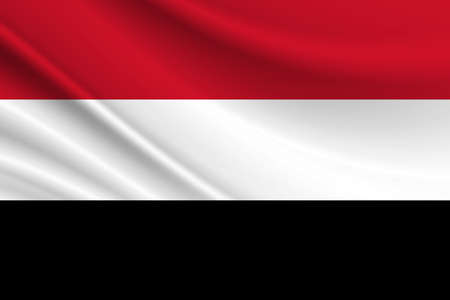 Flag of Yemen Fabric texture of the flag of Yemen.の写真素材