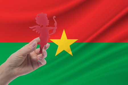 Valentine's Day in Burkina Faso. Relations in Burkina Faso. Celebrating International Valentine's dayの写真素材