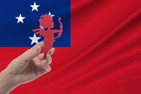 Valentine's Day in Samoa. Relations in Samoa. Celebrating International Valentine's dayの写真素材