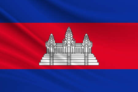Flag of Cambodia Fabric texture of the flag of Cambodia.の写真素材