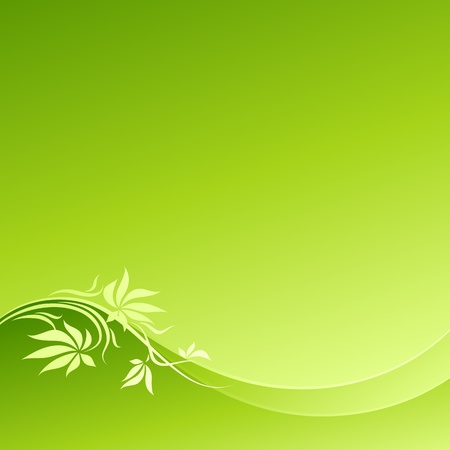 Abstract green floral design. Vector illustration.のイラスト素材