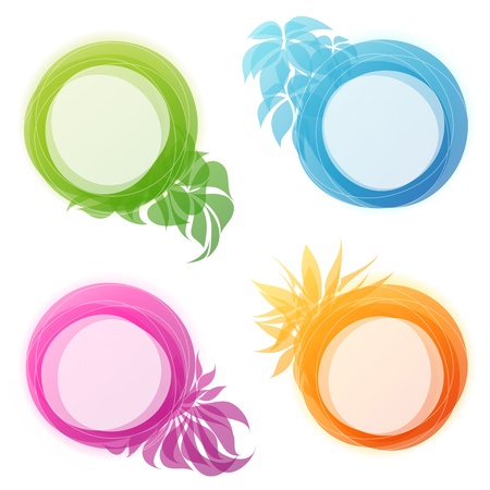 Abstract colorful floral bubbles. Vector illustration.のイラスト素材