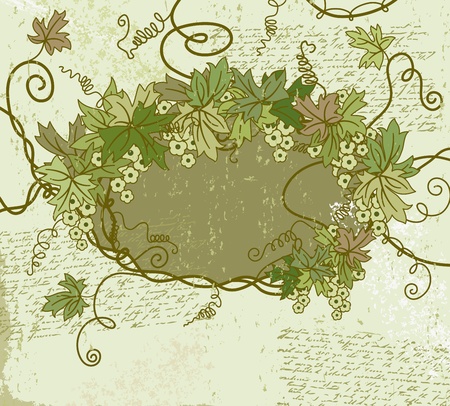 Grunge floral frame. Vector illustration.のイラスト素材