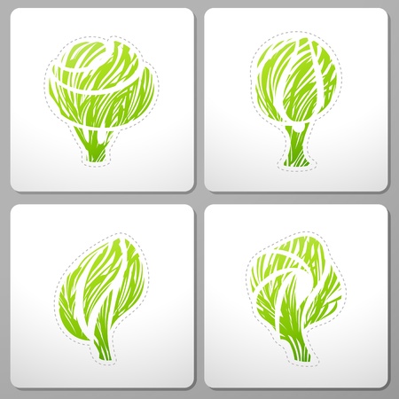 Ecologically themed design with tree. Vector illustration.のイラスト素材