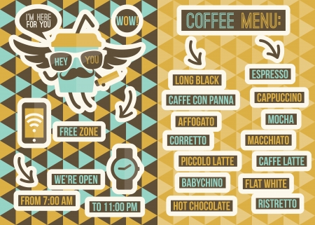 Cafe menu  Seamless backgrounds and design elementsのイラスト素材