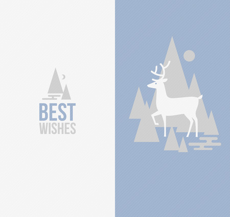Elegant winter design with deer - Vector illustrationのイラスト素材