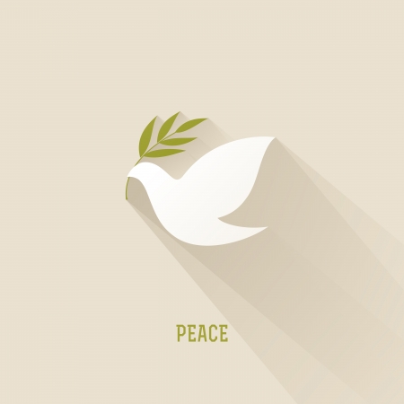Peace dove with olive branch - Vector illustrationのイラスト素材