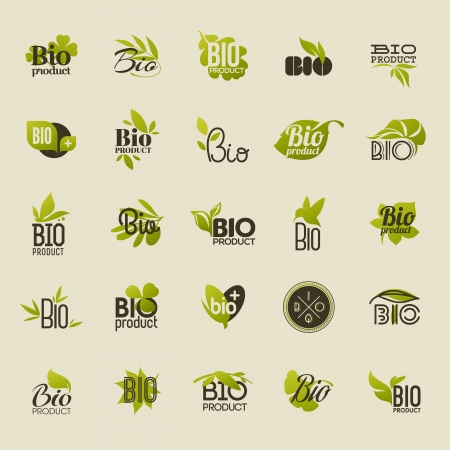 Bio product - Set of vector labels and emblemsのイラスト素材