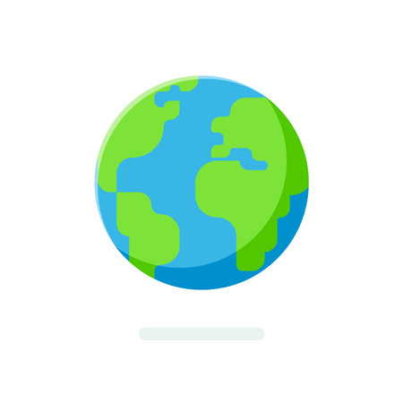 Flat style Earth globe icon. Spherical world map isolated on a whiteのイラスト素材