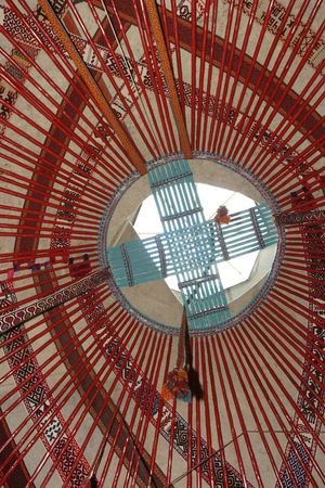 Interior of nomad's tentの写真素材