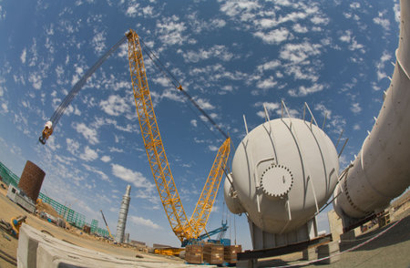 Oil tanks.  Pipeline construction
