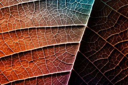 A leaf of a plant photographed with a macro lens. Small details of the plant are visible.