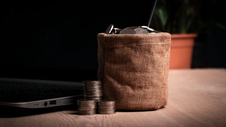 The concept of installment and savings, investment, Interest Calculation, Taxation, saving, and planning concept.の写真素材