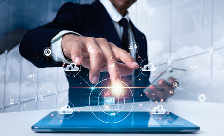 To provide security, the businessman employs AI technology. The new big data and business process...