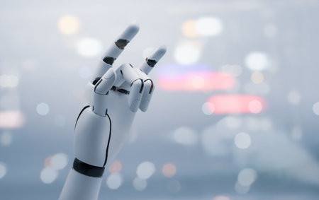 Thumbs up for the robot hand as a sign of sending love to others. The idea is to create AI that can...