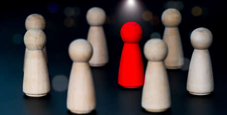 choose the red item Human resources, talent management, employee recruitment, and the notion of a successful business team leaderの写真素材